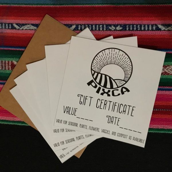 Gift certificates for Pixca Farm in The San Diego South Bay Region